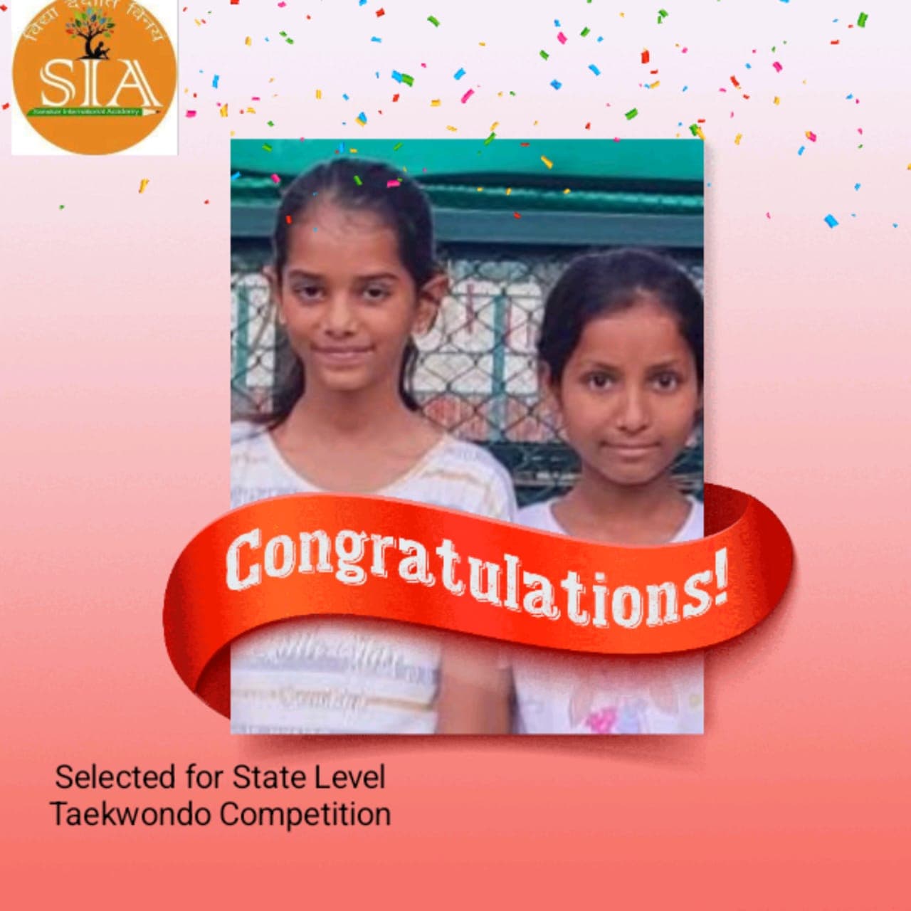 Selected for State Level Taekwondo Championship